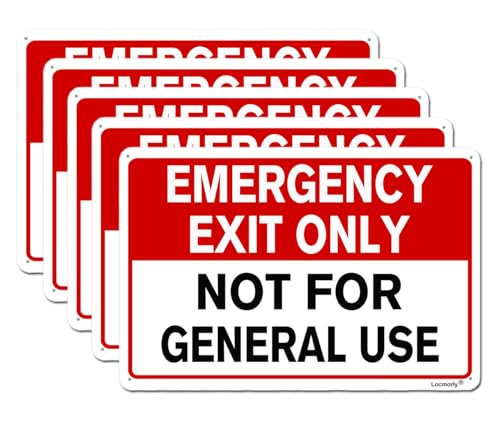 Schild "Emergency Exit Only Not for General Use", 20,3 x 30,5 cm, Aluminiumschild von Wcguokj