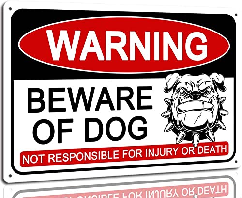 Warnschild "Beware of Dog" für Zaun, Aluminiumschild für Hof, Außenbereich, 20,3 x 30,5 cm von Wcguokj