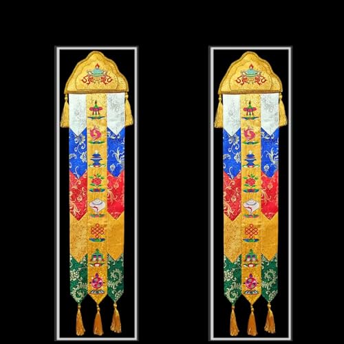 Gebetsfahnen, 1 m buddhistische Stickerei-Hängebanner, bunte Banner, Stickerei im tibetischen Stil von WchsTUmpxN