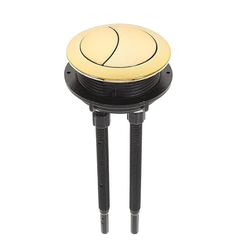 Toilettenknopf, 1 Stück goldener Toilettenspülknopf-Ersatz, doppelter Toilettenspülknopf mit rundem Kopf for die Reparatur des Badezimmer-Toilettenwassertanks (passend for 46 mm-56 mm Löcher) von WchsTUmpxN