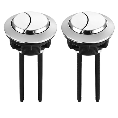 WchsTUmpxN Toilettenknopf, 2 Stück Doppeldruck-Toilettenspülknopf, Toilettentank-Silberknopf, runde Toilettendruckknöpfe (passend for 57-mm-Loch) von WchsTUmpxN