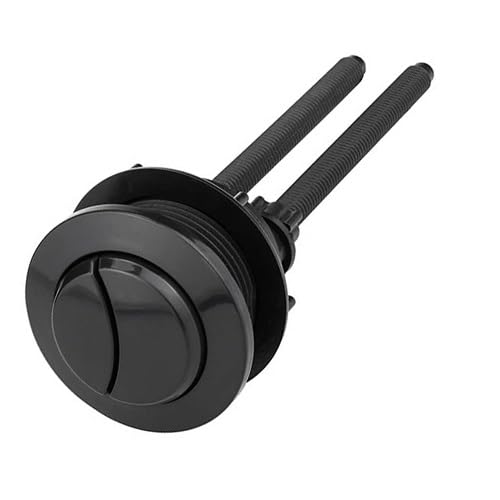 WchsTUmpxN Toilettenknopf, 48 mm schwarzer Toilettenspülknopf, 1 Stück Doppel-Toilettenspülknopf mit rundem Kopf for die Reparatur des Badezimmer-Toilettenwassertanks von WchsTUmpxN