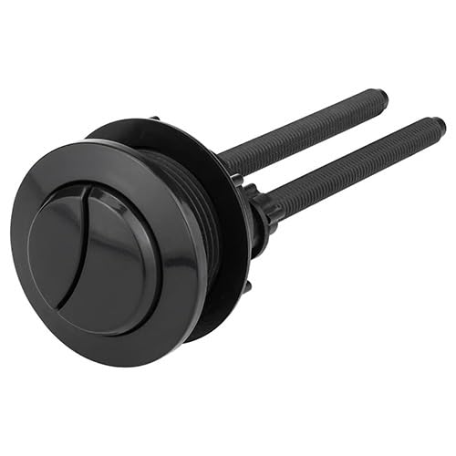 WchsTUmpxN Toilettenknopf, schwarzer Toilettenspülknopf, 1 Stück Doppel-Toilettenspülknopf mit rundem Kopf for die Reparatur des Badezimmer-Toilettenwassertanks (passend for 57 mm-67 mm Löcher) von WchsTUmpxN