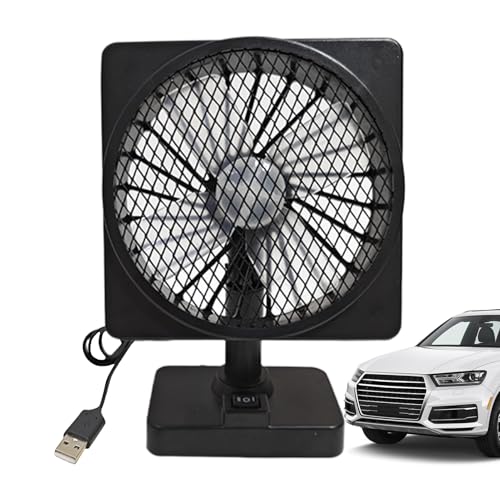 6-Zoll-Autoventilator Mit Starker Windkraft, 12-V-Autokühlventilator, Lüfterluftluftkreislaufzubehör, 360 ° Rotierender Doppelkopf, Ruhiger Und Energieeffizienter Betrieb, 11 X 6,3 X 19,2 Cm Für SUV-L von Wcybym