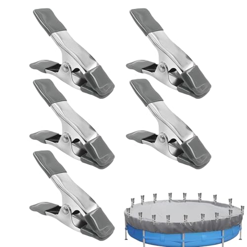 Befestigungsklemmen Für Poolabdeckungen - 5 Stück Pool Clips - Wetterfeste Schnelllösbare Halterung Für Markisenstoff Planen Gewächshaus Banner von Wcybym