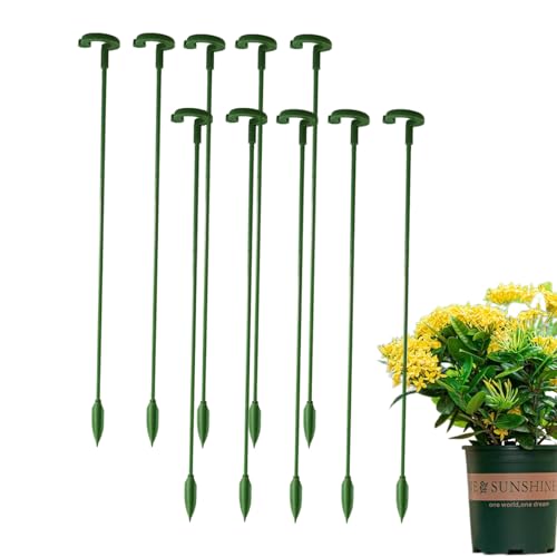 Blumenständer Halterung, Pfingstrosenstangen, robuste Gartenhalterstangen, rostbezogener Pflanzenstützring, grüner beschichteter Stahl, 10 Stücke für Tomatenorchidee Rosenlily Bonsai Gemüse Balkon von Wcybym