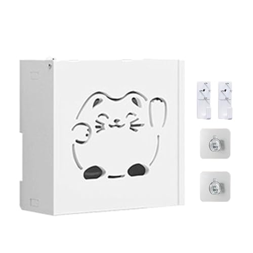 Wcybym Router Aufbewahrungsbox | Wifi Router Box | Router Rack | Gehäuseschutz Wafi Router | Kabelmanagement | Ohne Bohren Router Rack Platzsparende Wifi Box für TV Set-Top-Boxen Fernbedienungen von Wcybym