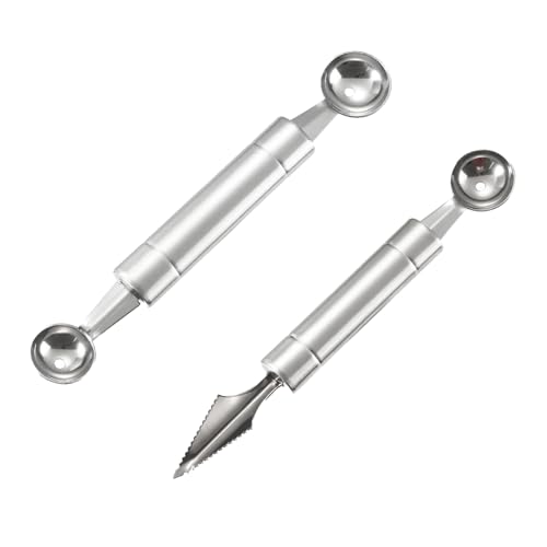 2 Packstahl Doppelkopf Melonballer Löffel Für Wassermelonen Cantaloupes Schnitzwerkzeug Küche Gadgets Für Obstplatten Obstsalat Schnitzinstrument von Wdbild