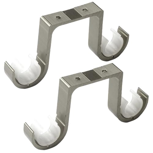 2pcs/Set Doppelvorhangstaberhalterungshalterungen Fenster Hardware Hakenhalter Hanger Unterstützer Dach Montiert Hauszubehör Doppelvorhangstangenhalterende Deckenhalter Schwerlastende Deckenhalterung von Wdbild