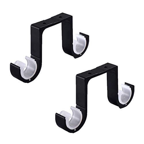 2pcs Robuste Doppelvorhangstangenhalter Verstellbare Vorhangstangenhalter Metall Doppelhalterung Für Wallendach von Wdbild