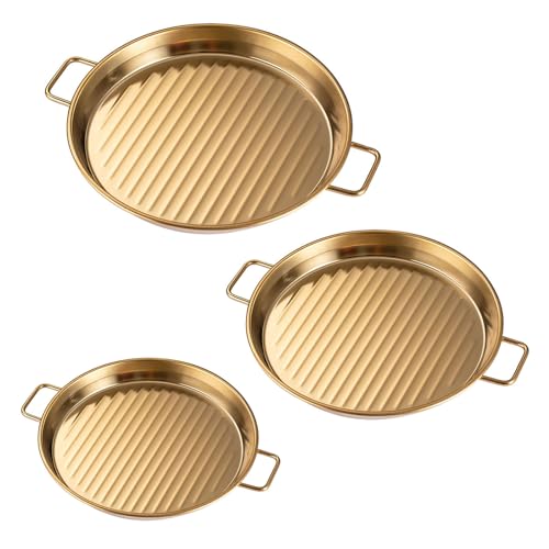 3 Teilige Edelstahl Servierschale Set Mit Metall Snacks Vorspeisenplatten Für Partys Versammlungen Und Heimgebrauch von Wdbild
