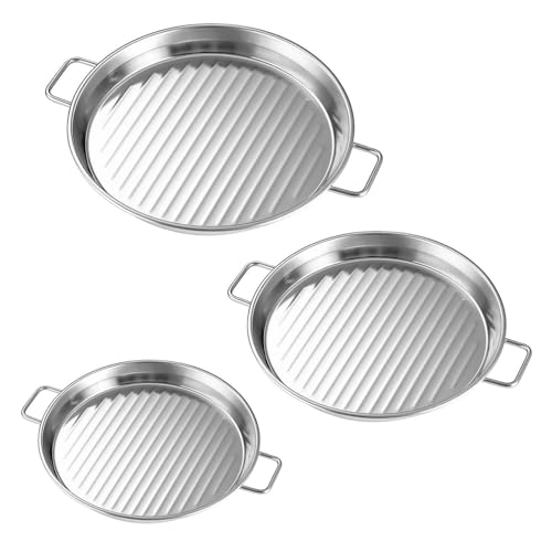 3 Teilige Edelstahl Servierschale Set Mit Metall Snacks Vorspeisenplatten Für Partys Versammlungen Und Heimgebrauch von Wdbild