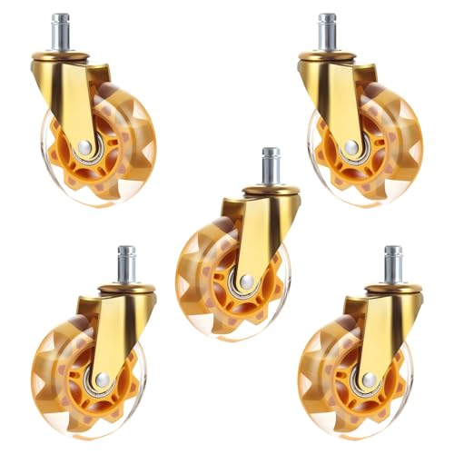 3 Zoll Clear Rotation Chair Casters Office Mit Ruhigen Walzen Und Hochleistungsbasis Schnelllöschliche Büroräder Mit Pu Installieren von Wdbild