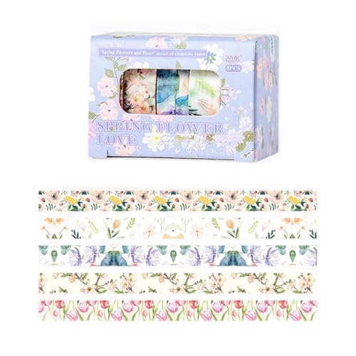 5Rolls Ästhetisches Band Blumen Dekoratives Klebstoffpapier Für Notebook Journal Foto Album 10mmx2m Handgemachte Journaling Tape 5Rolls Ästhetisches Band Blumen Dekoratives Klebstoffpapier Für Notebook Journal Foto Album 10mmx2m Handgemachte Journaling Tape von Wdbild