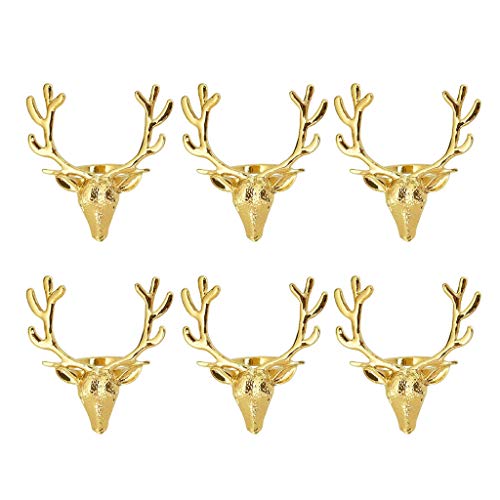 6 PCs Goldhirsch Für Kopfform Serviettenring Weihnachtsfeier Esstisch Dekoration Exquisite Handwerkskunst Kosteneffekte 6 PCs Goldhirsch Für Kopfform Serviettenring Weihnachtsfeier Esstisch Dekoration Exquisite Handwerkskunst Kosteneffekte von Wdbild