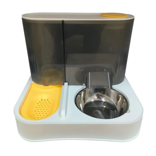 Erhöhte Katzenhund Schüssel Leckdelikte Trinkflasche Abnehmbarer Metall Feeder Sparsparende Design Abnehmbares Doppelkatzen Set Set von Wdbild