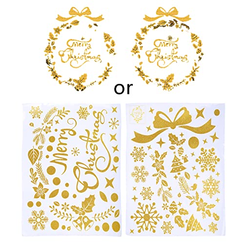 Glitzer Metallic Pulver Fenster Klammer Kleben Weihnachten Tree Snowflakes Kranzglasabziehbilder Partydekoration von Wdbild