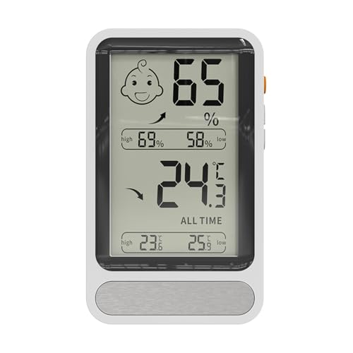 Hohe Genauigkeitsfeuchtigkeitstemperaturmonitor Mit Speicherfunktion Und ABS Gehäuse In Hintergrundbeleuchtung Für Den Kindergarten Hygrometer Für Gewächshäuser/Lagerung. von Wdbild