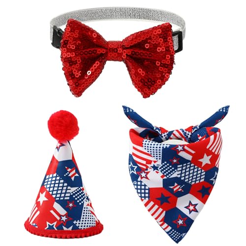 Wdbild Lustiger Für Katze Niedlicher Kegelformhut Mit Speichel Handtuch & Fliege Krawatte Haustierkleid Kostüm Weihnacht Cosplay Accessoires von Wdbild