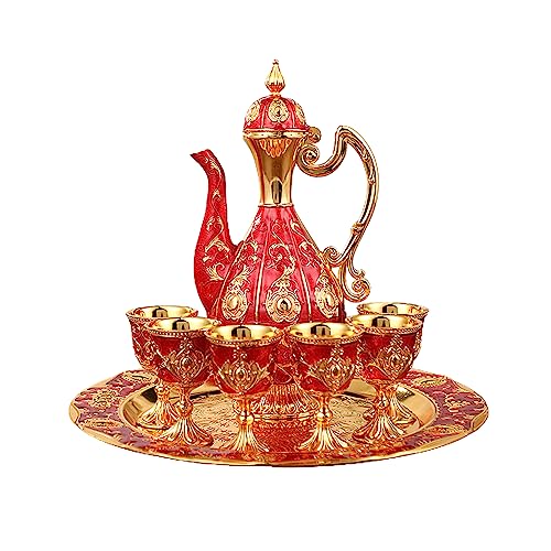 Metall Pot Wine Set European Set Trinkbecher Zinklegierung Weinglas Set Geschenk Für Weinliebhaber von Wdbild