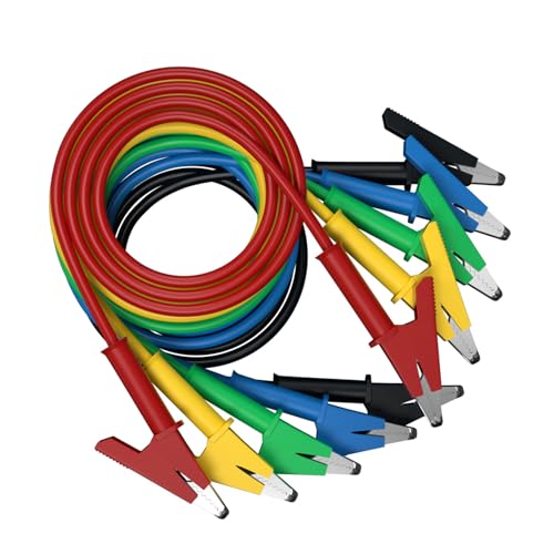 Packung Mit 5 Federbelasteten Alligatoren Clip Testkabel 1meter Flexibler Draht Doppelend Alligatoren Clip Test Für Isolierte Isolationsprüfungszubehör Für Automobile von Wdbild