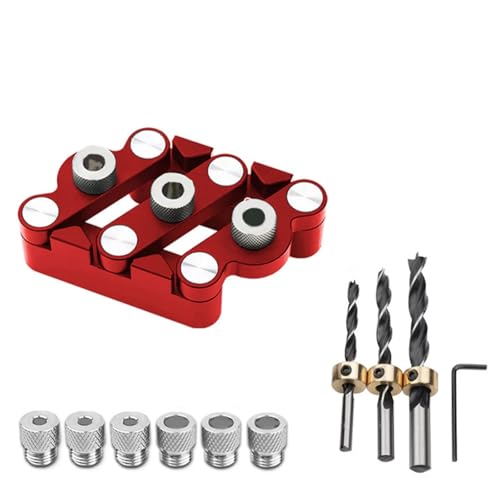 Professionelle Holzbearbeitung Schläge Locator Zentriertes Design Aluminiumlegierung Bohrer Jigs Dübelanzeige Locator von Wdbild