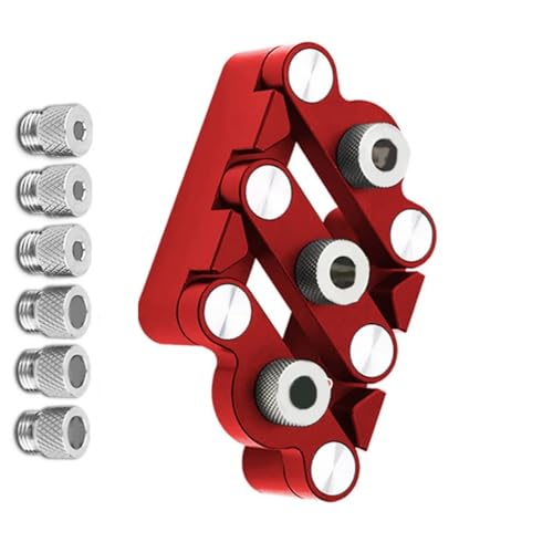 Professionelle Holzbearbeitung Schläge Locator Zentriertes Design Aluminiumlegierung Bohrer Jigs Dübelanzeige Locator von Wdbild
