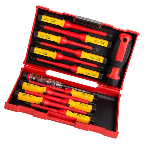Professioneller 13 In 1 Magnetisch Isoliertem Schraubendreher Set Mit Spannungstester 1000 V Stahlelektriker Werkzeug Nicht Leitender Elektriker Werkzeug von Wdbild