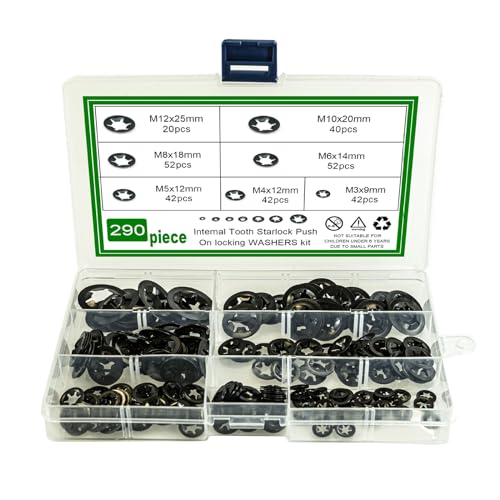 Qualität 290pcs Interne Zahnsternscheiben Waschmaschinen Set M8x18mm Kohlenstoffstahl Sortiment Für Verschiedene Anwendungsdiy Unterlegscheiben von Wdbild