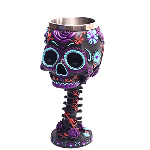 Schädel Weinglas Retro Persönlichkeit Geisterköpfe Goblet Cocktailglas Rot Für Kreative KTV Weinglas Harz von Wdbild