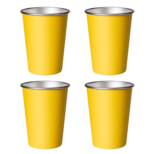 Set Von 4 Robusten 350/500 Edelstahl Trinkbecher Resistente Pintgläser Für Küchen Und Außenaktivität von Wdbild
