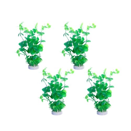 Wdbild 4pcs Realistische Pflanzenfischtank Dekoration Künstliche Grüne Pflanze Mit Basis Für Heimnutzung Aquarien Landschaftsgestaltung Accessoires Realistische Aquarien Landschaft von Wdbild