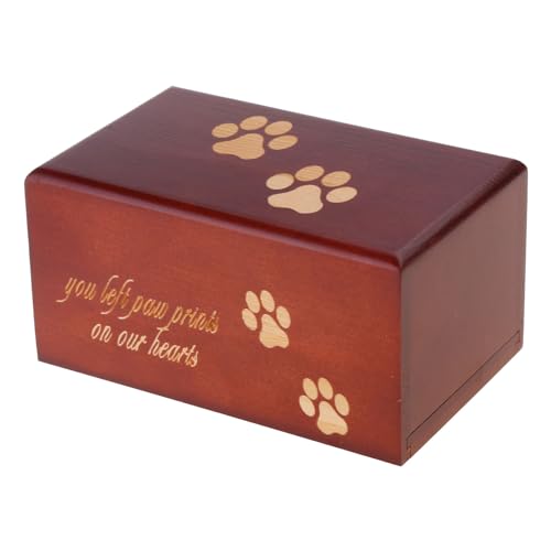Wdbild Haustierurne Mit Pfotenabdruck Begräbnisfunktionenreinigung Kleine Holz Urne Liebevolle Gedächtnis Haustier Urne Paw Print Geschenk Schatullen Hund Urnen Für Asche Groß von Wdbild