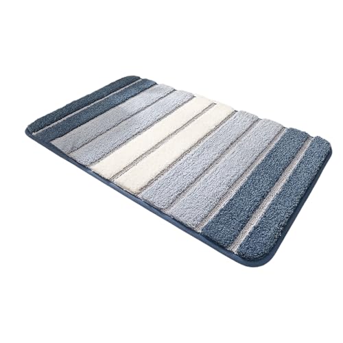 Wdbild Schneller Trockener Badezimmer Teppich Gestreift Superweich Dicke Faule Absorbierende Teppichbodenmatte Waschmaschinenbades Matte Dicke Saugle Badezimmer Teppich von Wdbild