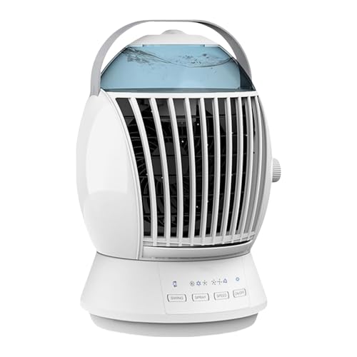 Wdbild Tragbarer Luftkühlventilator 3 Geschwindigkeit Ruhigem Schwingende Kühlkühler 500 Ml Für Schlafzimmer Office Desk Outdoor Tragbare Wassernebel von Wdbild