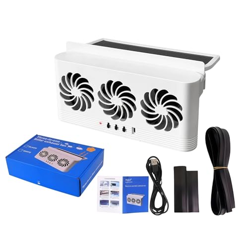 Wdbild USB/Solar Betrieben Triple Airflows Lüfterlüftungsluftkreislauf Eliminiert Gerüche von Wdbild