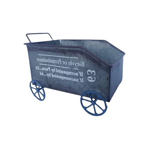 Wdbild Vintage Eisenschubkarre Pflanzer Für Garten Terrasse Rostbesichtige Außen Freien Pflanze Display Wagen Wagen Blumentopf von Wdbild