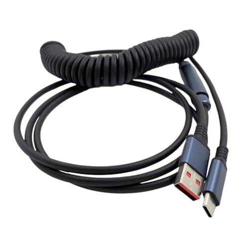 Wdbild Zuverlässiger Typ A Bis C USB Kabel Für Mechanische Tastaturen Robuste Und Flexible Datenlinien Mit 140 cm Gewickeltem Federkabel von Wdbild