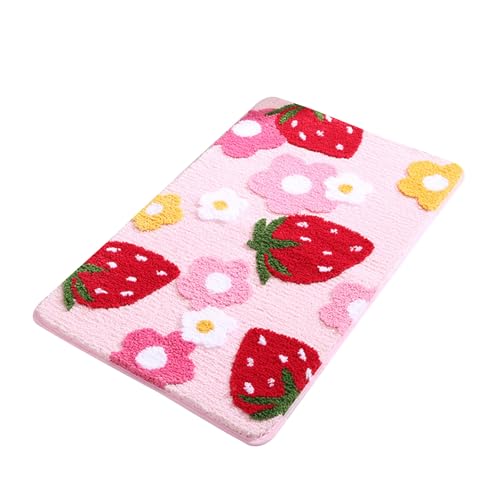 Weiche Erdbeerblumenmuster Bad Matte Weiche Toiletten Teppiche Mit Nicht Schlupfbasis Leicht Reinigungsdekoration Weiche Erdbeerblumenmuster Bad Matte Weiche Toiletten Teppiche Mit Nicht Schlupfbasis Leicht Reinigungsdekoration von Wdbild