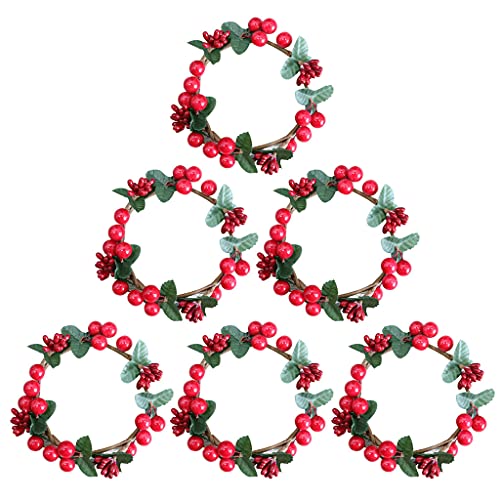 Weihnachtskerzenhalter Mit Beerenkranz Kerzenringglas Teelicht Kerzendekorativ Für Home Wedding Wohnzimmer von Wdbild