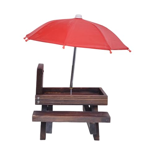 Wetterfeste Holz Eichhörnchen Feeder Feeder Mit Abnehmbarem Regenschirm Für Wildtiere Freien Kleine Haustier Fütterung Versorgung Outdoor Pet Fütterungsplattform von Wdbild