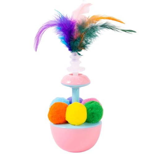 Wobbler Teaser Katzenspielzeug Für Innenkatzen Katzen Pompoms Wackeln Teaser Katzen Und Funny Toy Anreichment Balancing Vierheit von Wdbild