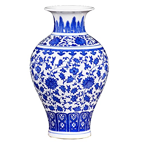 Wddwymll Klassischen Blau-WeißEn Porzellan Vase,Vintage Porzellan-Vase,Dekorative Vase,für Schreibtischdekoration von Wddwymll