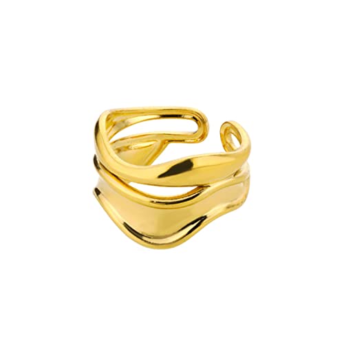 Wdhybwcx Gold Edelstahl Glatte Doppelkugel Perlen Ring Geometrische Offene Verstellbare Ringe Für Frau Gothic Ungewöhnliche Schmuck Paar Geschenk-JZ2238G Wdhybwcx Gold Edelstahl Glatte Doppelkugel Perlen Ring Geometrische Offene Verstellbare Ringe Für Frau Gothic Ungewöhnliche Schmuck Paar Geschenk-JZ2238G von Wdhybwcx