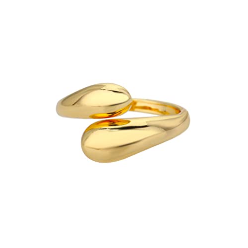 Wdhybwcx Gold Edelstahl glatt Doppelkugel Perlen Ring geometrisch offen verstellbare Ringe für Frau Gothic ungewöhnlich Schmuck Paar Geschenk-Goldfarbe Wdhybwcx Gold Edelstahl glatt Doppelkugel Perlen Ring geometrisch offen verstellbare Ringe für Frau Gothic ungewöhnlich Schmuck Paar Geschenk-Goldfarbe von Wdhybwcx