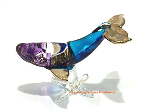 Handmade Blue Whale Art Glass Blown Sea Animal Figurine by We Are Handmade Figurine Art Glass Blown von We Are Handmade Figurine Art Glass Blown