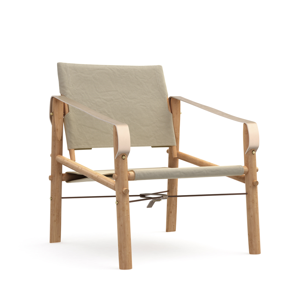 We Do Wood - Nomad Chair - Safaristuhl aus Eichenholz, Leder & Leinen von We Do Wood