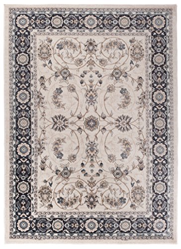 Carpeto Rugs Traditioneller Klassischer Teppich für Ihre Wohnzimmer - Beige Creme Schwarz - Perser Orientalisches Antik Ziegler Ornamente Top Qualität Pflegeleicht AYLA 250 x 350 cm Groß von Carpeto Rugs