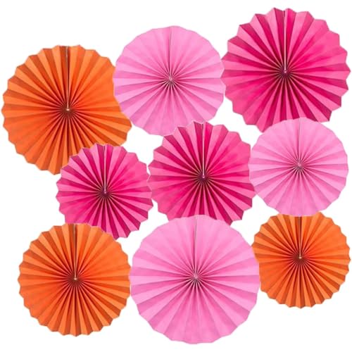 We Moment Zone Rosa Orange 40.6CM(16in) and 30.4CM(12in) Hängende Papier Fächer Dekoration, Party Dekoration, Papiertechnik, Feier, Klassisch, 6er Set von We Moment Zone