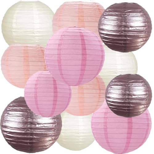 We Moment Zone 12 Stück Papier Lampions Roségold, Pink und Pfirsich Runde Papierlaterne Papier Laterne für Lampenschirm Deko, Geburtstagsfeier,Hochzeitsdekorationen,Gartenparty Deko We Moment Zone 12 Stück Papier Lampions Roségold, Pink und Pfirsich Runde Papierlaterne Papier Laterne für Lampenschirm Deko, Geburtstagsfeier,Hochzeitsdekorationen,Gartenparty Deko von We Moment Zone